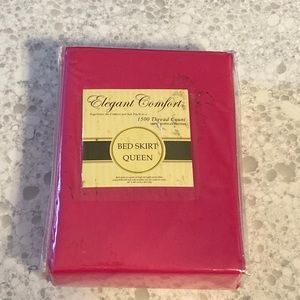 SALE NWT Elegant Comfort Queen Bed Skirt Pink 1500 Thread Count Egyptian Cotton